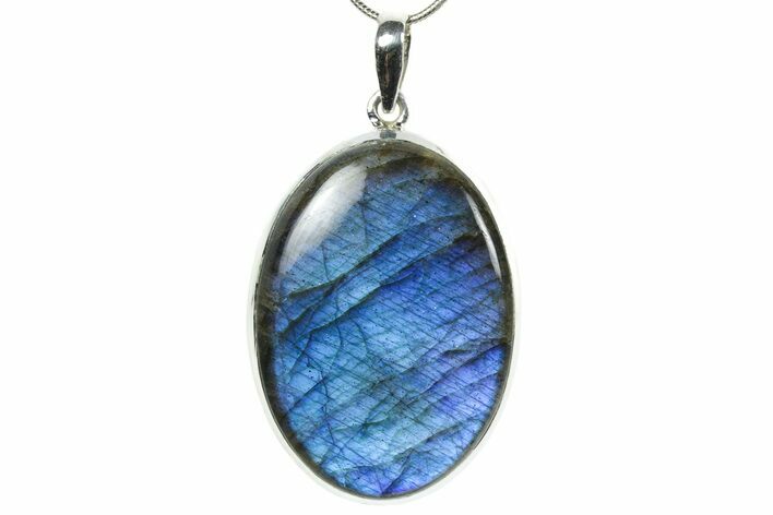 Brilliant Blue Labradorite Pendant with Chain #353876